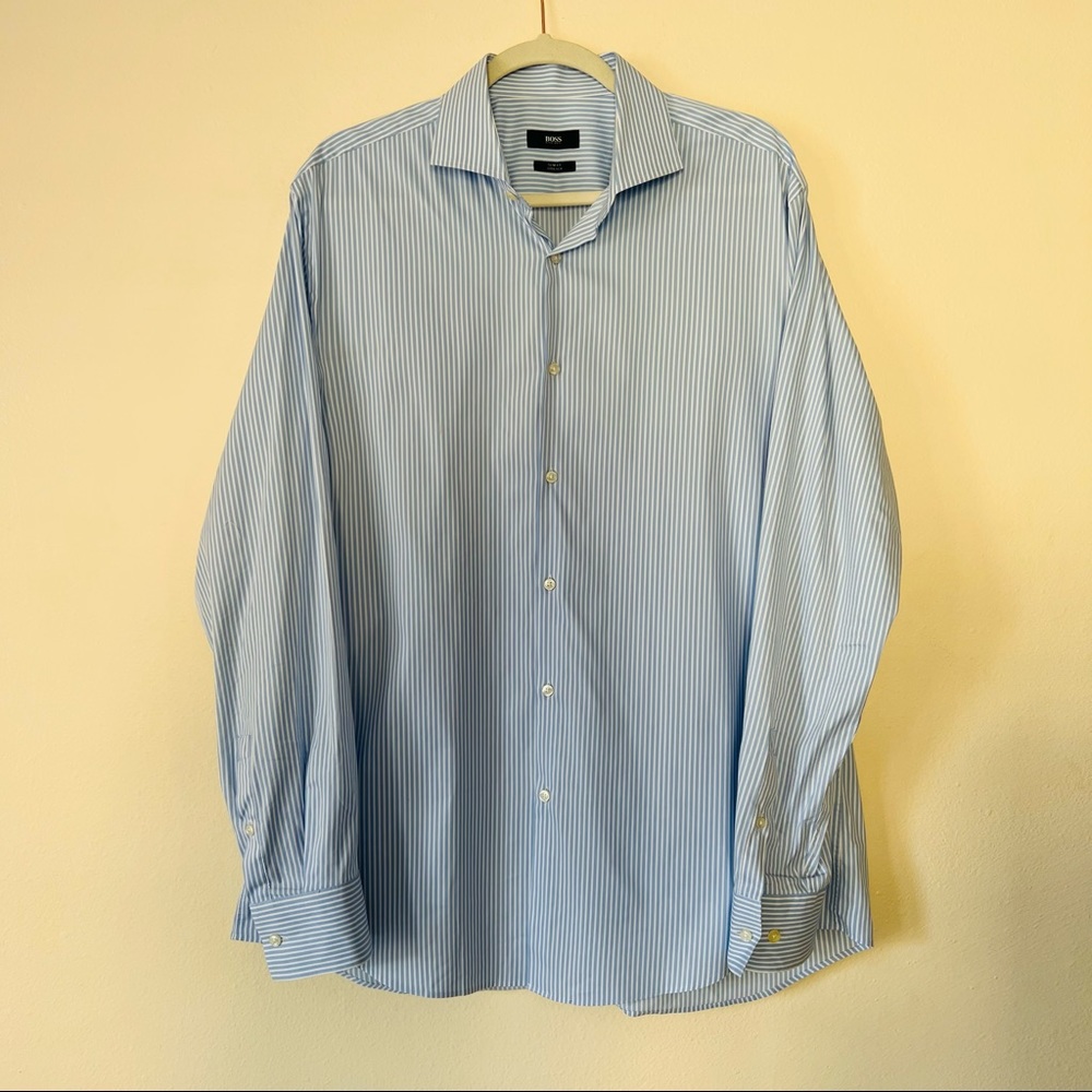 Hugo Boss button down shirt striped long sleeve slim fit - Picture 6 of 8